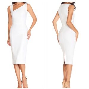 NWT Dress the Population Remi asymmetrical sheath